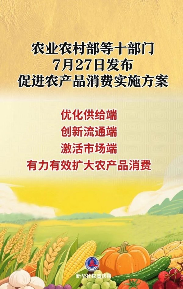 明利配资端 《促进农产品消费实施方案》发布，这些举措与你有关→